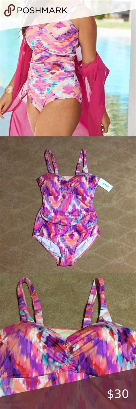 Swimsuits For All Nwt Shirred 1 Pc Swimsuit 18 Swimsuits For All