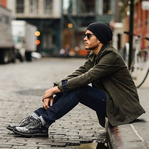 How To Wear A Beanie Hat Hipster Mens Fashion Mens Outfits Olive