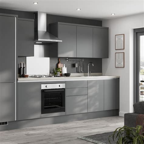 Greenwich Slate Grey Handleless Kitchen Kitchen Design Small Grey