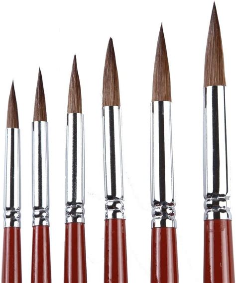 Zhouxf Artist Paint Brushes Set Red Sable Weasel Hair Round