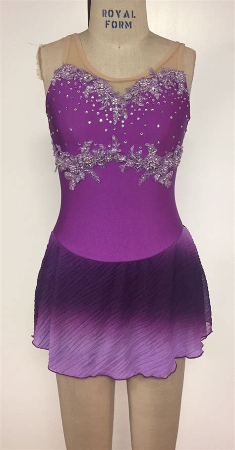 Adult Xs Purple Figure Skating Dress With Ombre Skirt Etsy