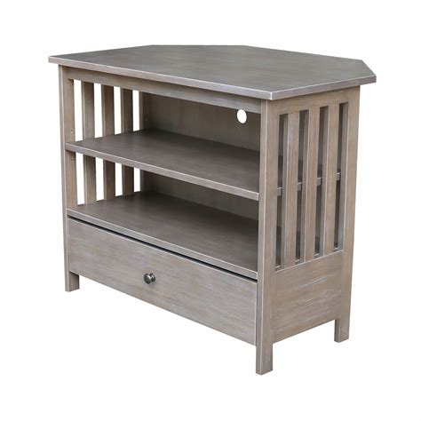 Mission Corner Tv Stand Washed Gray Taupe