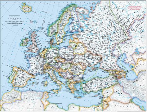 Detailed Road Map Of Europe Map Of World