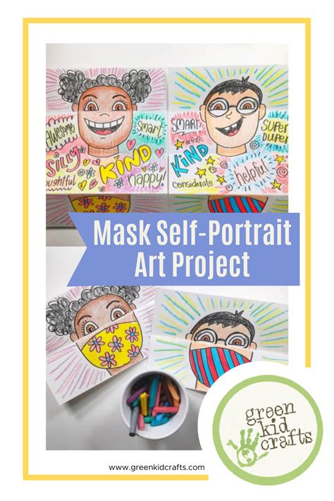 Brilliant Class Starter Mask Self Portrait Art Project Green Kid Crafts