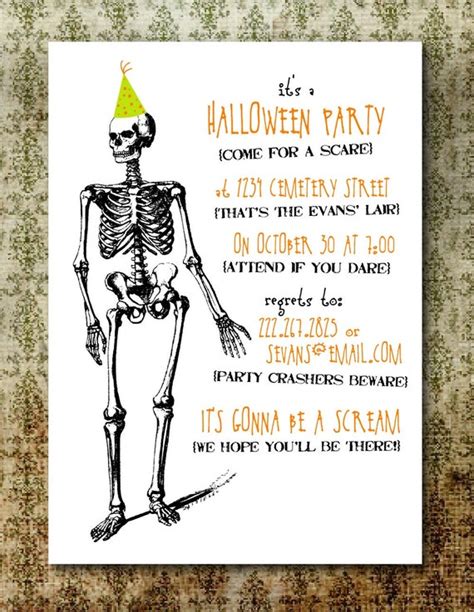 Items Similar To Printable Spooky Halloween Party Invitation On Etsy