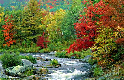 A Painting Adirondack Autumn Stream 3 Photograph By Mike Nellums Fine