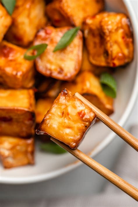 Baked Sweet Chili Tofu 4 Ingredients From My Bowl Recipe Sweet Chili Sweet Chili Sauce