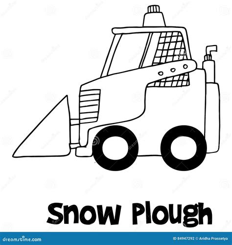 Hand Draw Of Snow Plough Stock Vector Illustration Of Freeze 84947292