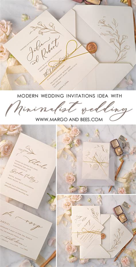 Elegant Nude Wedding Invitations Minimalistic And Delicate Wedding