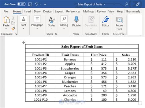 How To Convert Word Table To Excel Spreadsheet 6 Methods