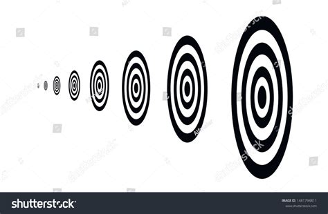 Black Silhouette Targets Row Flat Vector Stock Vector Royalty Free