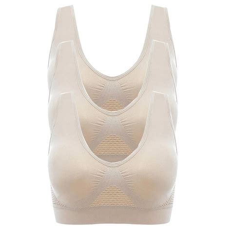 3pcs Women Plus Size Sport Bras Seamless Breathable Underwear Wireless Racerback Bralettes Vest