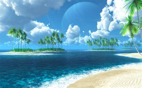 Download Peaceful Tropical Island Nature Beaches Hd Desktop Wallpaper