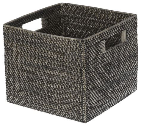 Industry leader for 40 years. Black Antique Rattan Storage Basket - Tropical - Baskets ...