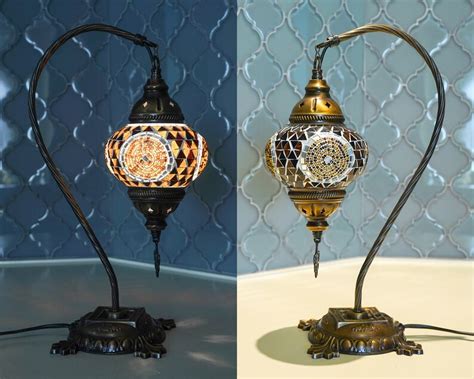 Turkish Lamp Mosaic Swan Neck Lamp Moroccan Goose Neck Lamp Handmade