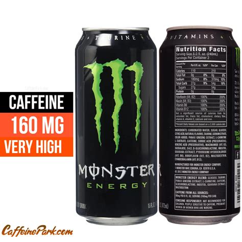 Monster Energy Caffeine Content How Much Is In A Can