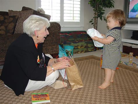 Grandma Patsy Gives Weston A Present Kirksinaustin Flickr