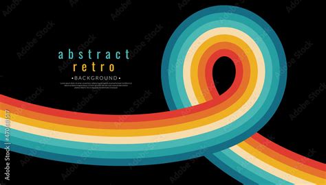 Retro Colors Line Background Abstract Vintage 70s Ribbon Stripe