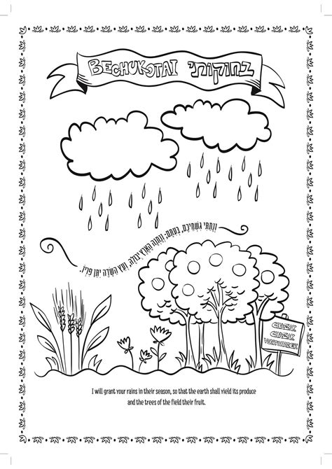 Bechukotai Parsha Coloring Page Coloring Book Page For Etsy