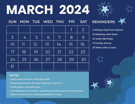 March 2024 Monthly Calendar In Eps Illustrator  Word Svg