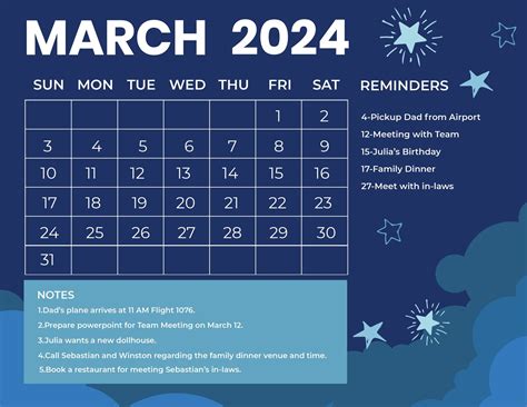 General Blue Printable Monthly Calendar March 2024 - Printfree Calendar