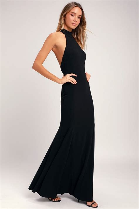 Slice Of Joy Black Halter Maxi Dress Black Halter Maxi Dress Maxi