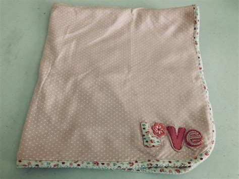 Carters Girls Love Baby Blanket Pink White Tiny Mini Hearts Flowers