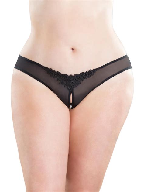 Full Figure Plus Size Crotchless Pearl Thong Underwear Ebay