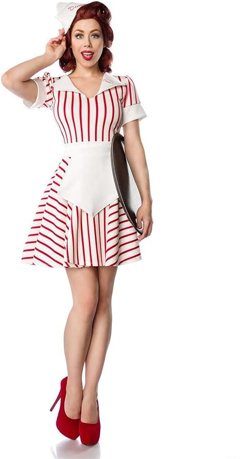Fancy Dress Retro Costume Diner Waitress By Mask Paradise Pennant