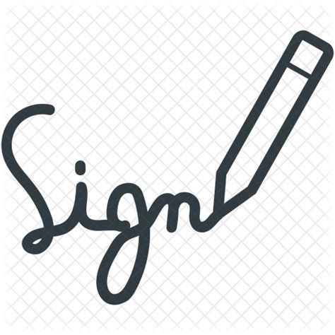 Signature Icon Download In Line Style
