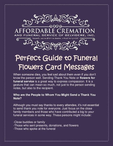 What To Say In A Thank You Card For Funeral Flowers Sympathy Thank