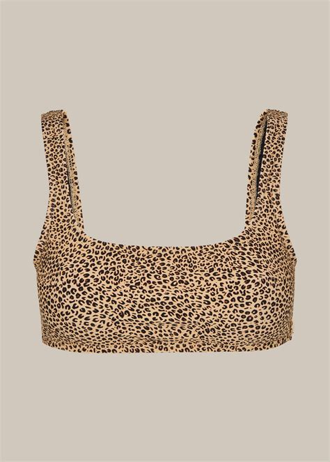 Leopard Print Mini Leopard Square Bikini Top Whistles