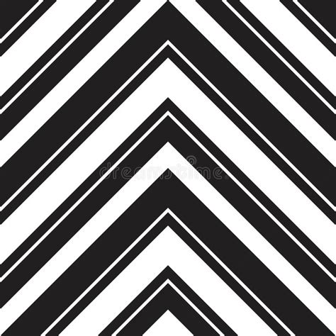 Black And White Chevron Diagonal Stripes Seamless Pattern Background