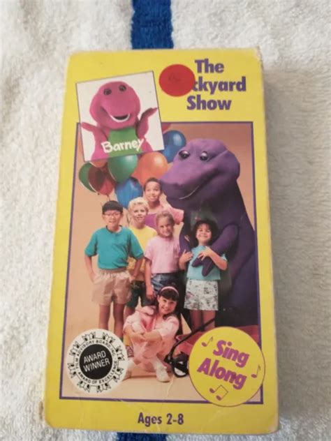 Rare Barney The Backyard Show White Vhs Tape Sing Along Educational Pbs