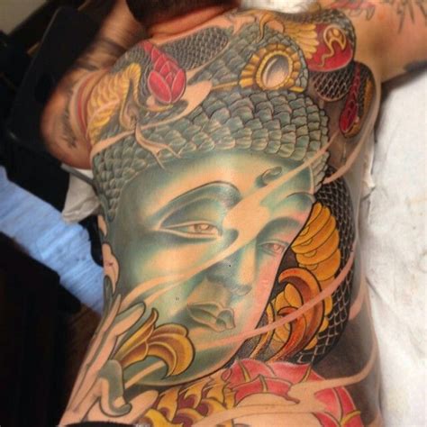Buddah Back Piece In Progress By Aaron Della Vedova Guru Tattoo San