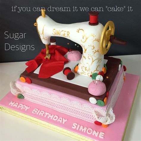 Sewing Singer Machine Cake Decorated Cake By Sugar Cakesdecor