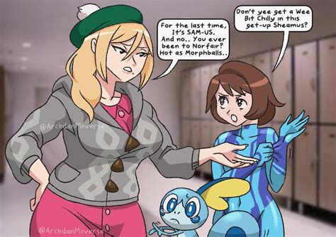 Outfit Swap Scottish Pokemon Trainer And Zero Suit Samus Scottish Pok Mon Trainer Pokemon