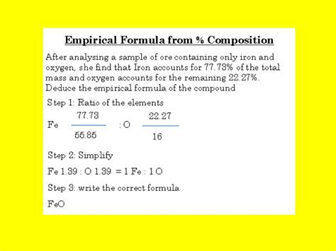 What is the empirical formula for chemistry? Empirical Formula - Mr Carson's Science Page