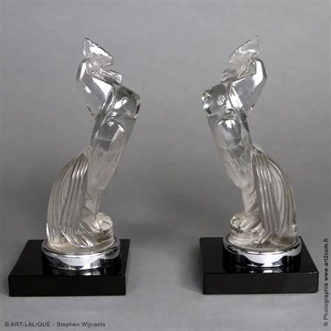 A Pair Of Coq Houdan Bookends By Rlalique Mezza Notte Ruby Lane