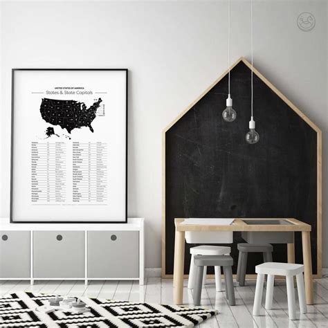 Usa States And Capitals Chart Classroom 50 Us Statescapitals Etsy