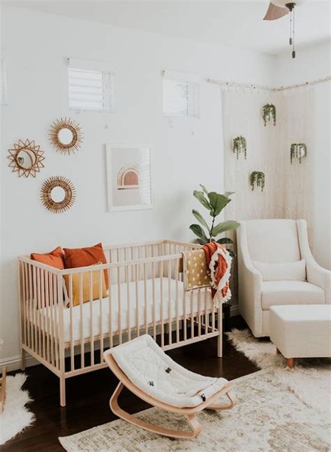 Boho Chic Nursery With Potted Greenery Baby Room Design Baby Room