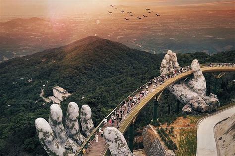 The Breathtaking Vietnam Golden Bridge Became One Of The Most Visited