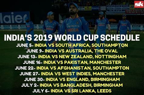 World Cup 2019 Schedule And Time Table With Schedule Pic Sportskeeda