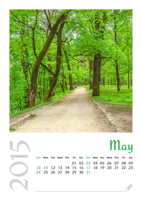 Photo Calendar With Minimalist Landscape 2015 Stock Photo Image Of