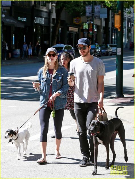 Cute Couple Melissa Benoist And Chris Wood Take Their Dogs For A Weekend
