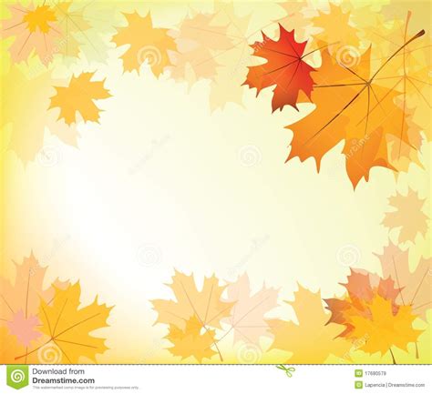 Autumn Leaves Background Frame Stock Vector Illustration