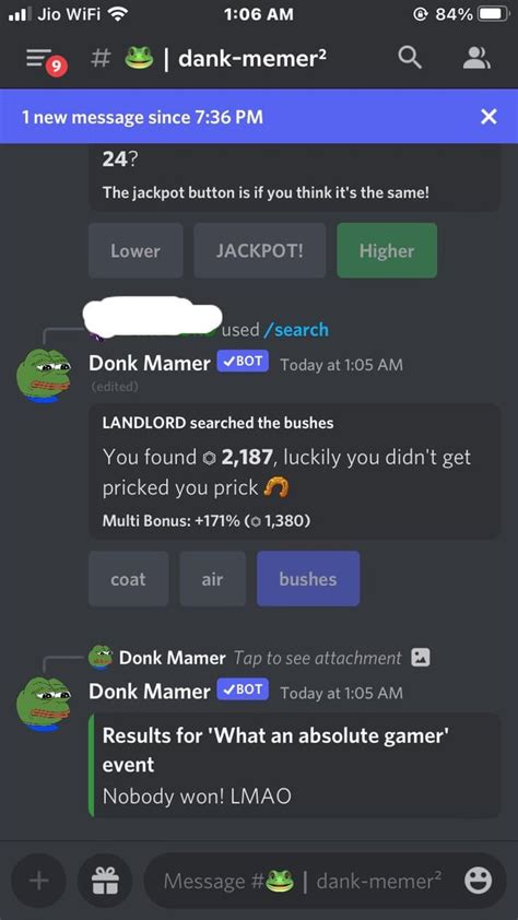 Events In Chat Of Dank Memer Sometimes Doesnt Gives The Reward Even