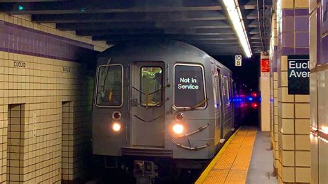 The mta is giving q riders the subway switcheroo. MTA Subway | (A) & (C) Train action @ Euclid Avenue (R32 ...