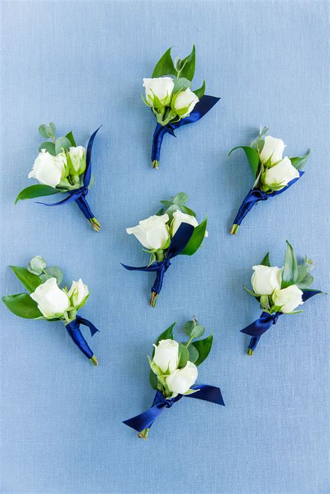 Small White Rose Bouquets With Blue Ribbons Photo By Dana Cubbage