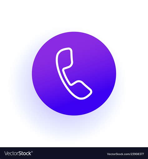 Phone Icon Handset In A Circle Purple Gradient Vector Image